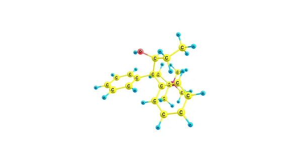 Estructura molecular del betametadol aislada en blanco — Foto de Stock