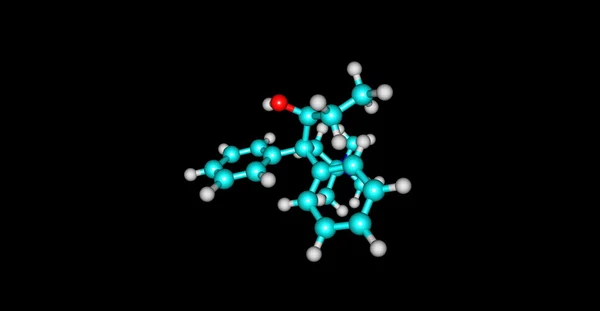 Estructura molecular del betametadol aislada en negro — Foto de Stock