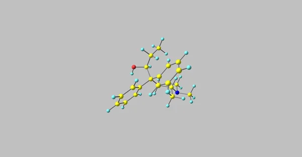 Betamethadol 分子结构上灰色孤立 — 图库照片