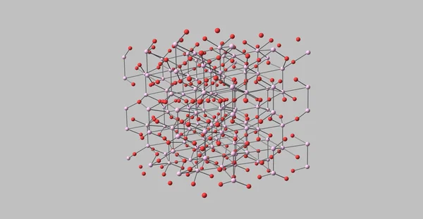 Молекулярная структура корунда изолирована на сером — стоковое фото