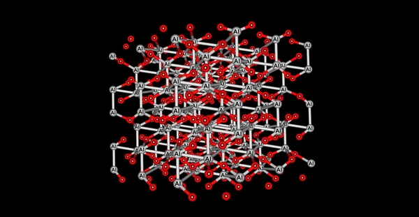 Estructura molecular de corindón aislada en negro —  Fotos de Stock