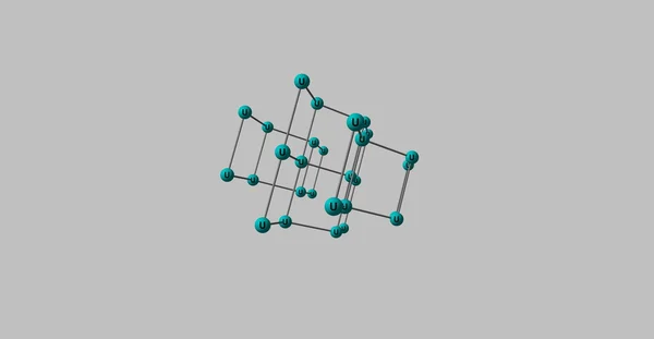 Молекулярна структура урану ізольована на сірому — стокове фото