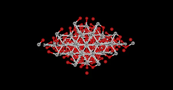 Estructura molecular de rubí aislada en negro —  Fotos de Stock