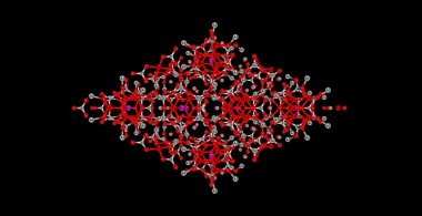 Siyah üzerine izole edilmiş tourmaline moleküler yapısı