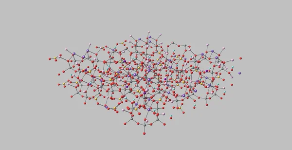 Молекулярная структура турмалина изолирована на сером — стоковое фото
