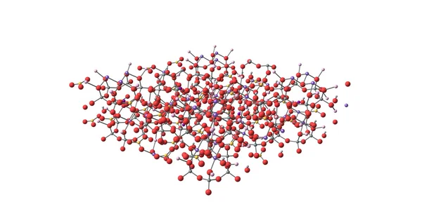 电气石分子结构上白色孤立 — 图库照片