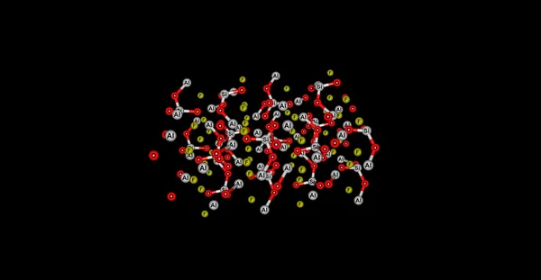 Estrutura molecular de topázio isolada em preto — Fotografia de Stock