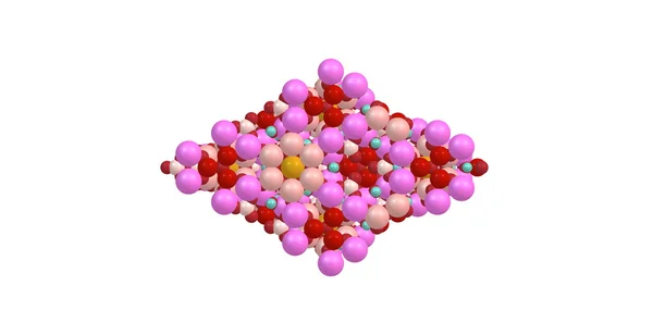 Struttura molecolare della tormalina isolata su bianco — Foto Stock