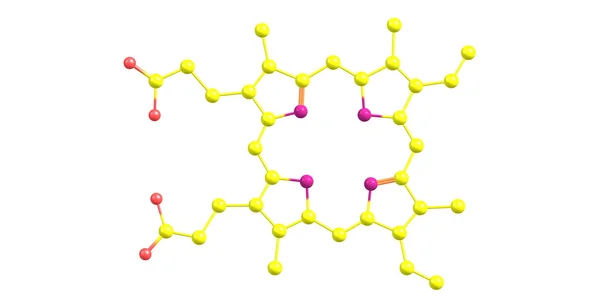 Porfyrinmolekylstruktur isolert på hvitt – stockfoto