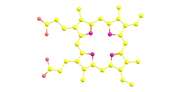 Estructura molecular de porfirina aislada en blanco —  Fotos de Stock