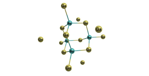 Struttura molecolare dell'arsenide di Gallium isolata su bianco — Foto Stock