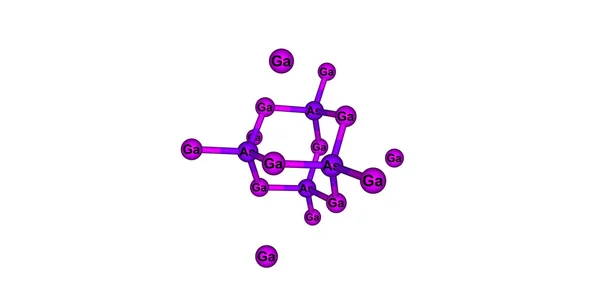 Moleculaire structuur gallium arsenide geïsoleerd op wit — Stockfoto