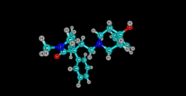 Loperamide molecular structure isolated on black — Stock Photo, Image