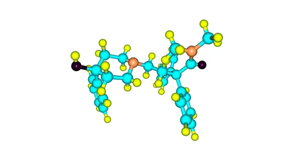 Moleculaire structuur loperamide geïsoleerd op wit — Stockfoto