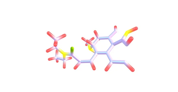 麦角酸二乙胺或迷幻剂分子上白色孤立 — 图库照片