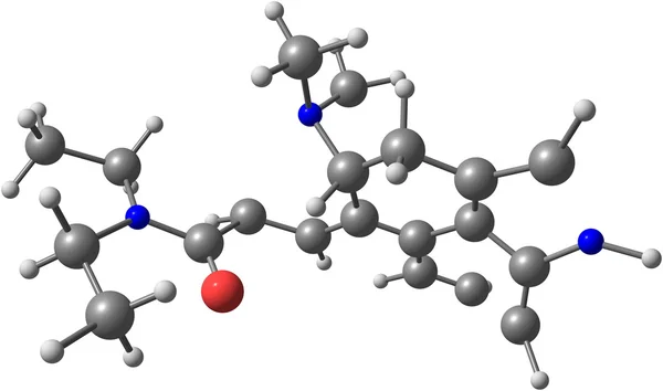 麦角酸二乙胺或迷幻剂分子上白色孤立 — 图库照片