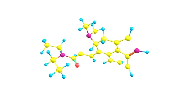 Acido lisergico dietilammide o molecola di LSD isolata su bianco — Foto Stock