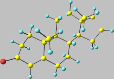 Gri izole Androstadienone moleküler yapısı