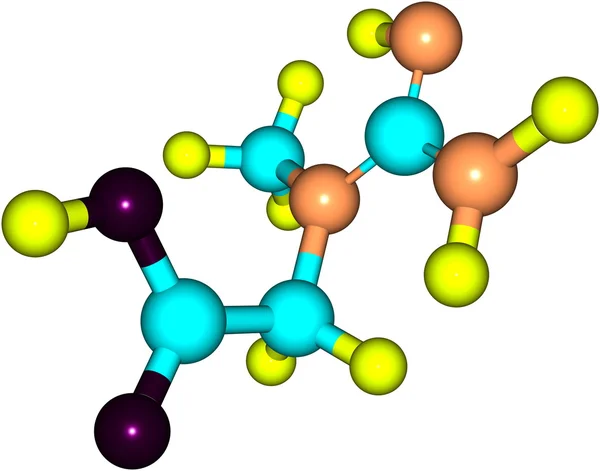 Estructura molecular de creatina aislada en blanco — Foto de Stock