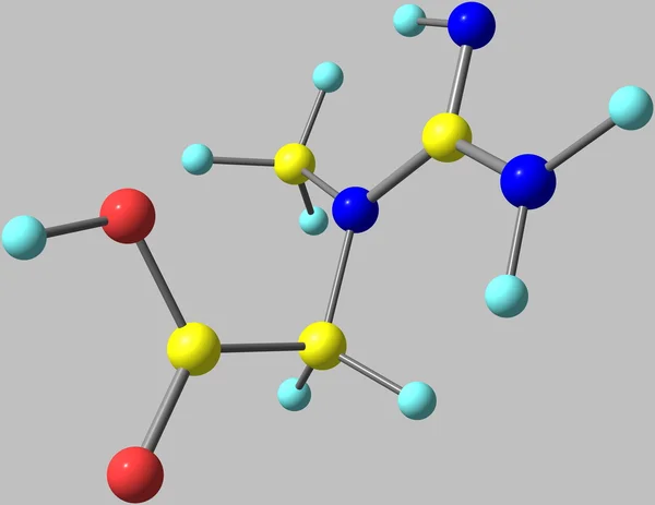 Estructura molecular de creatina aislada en gris —  Fotos de Stock