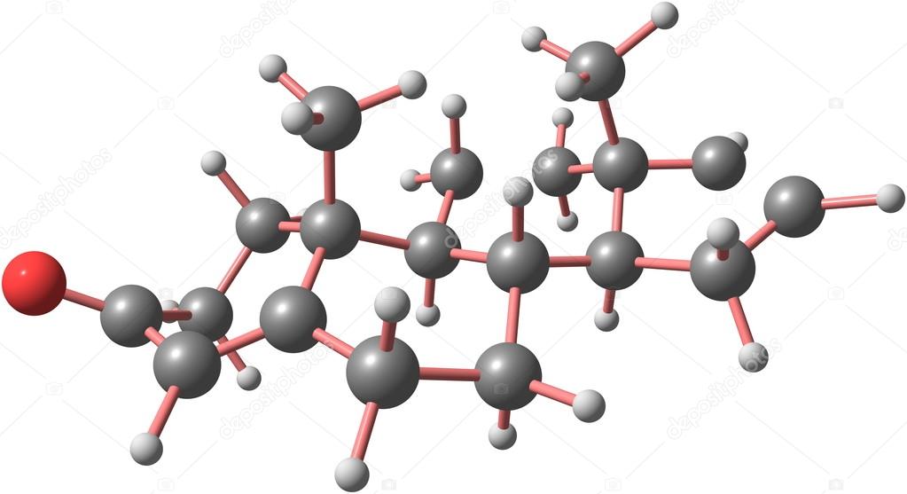 Androstadienone molecular structure isolated on white