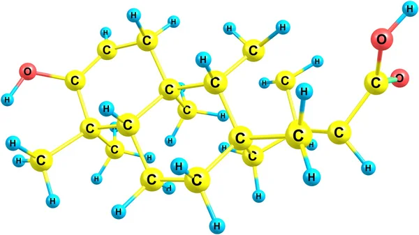 Estructura molecular de esteviol aislada en blanco — Foto de Stock