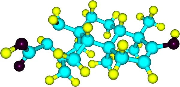 白で隔離ステビオール分子構造 — ストック写真