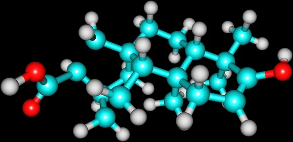 黒に分離されてステビオール分子構造 — ストック写真