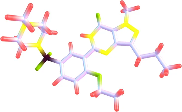 Sildenafil molekylstruktur isolerad på vit — Stockfoto