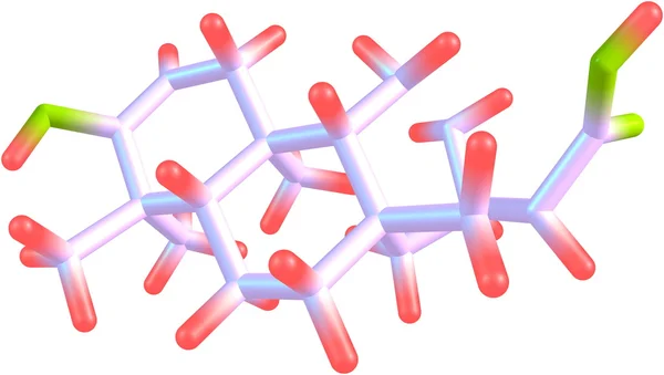 Estructura molecular de esteviol aislada en blanco — Foto de Stock