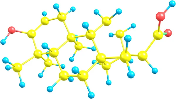 Estructura molecular de esteviol aislada en blanco — Foto de Stock