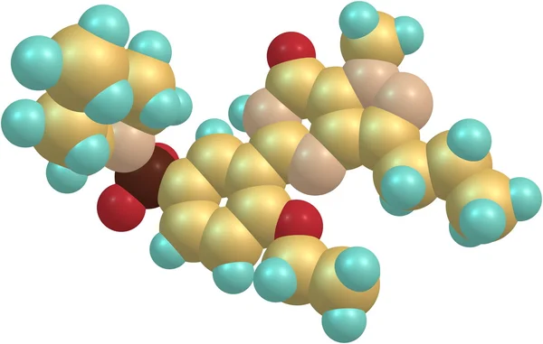 白で隔離シルデナフィル分子構造 — ストック写真