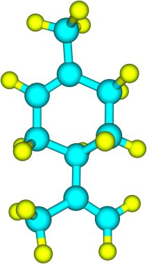 Limonen moleküler yapısı üzerinde beyaz izole