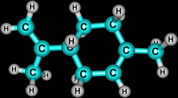 Estructura molecular de limoneno aislada en negro — Foto de Stock