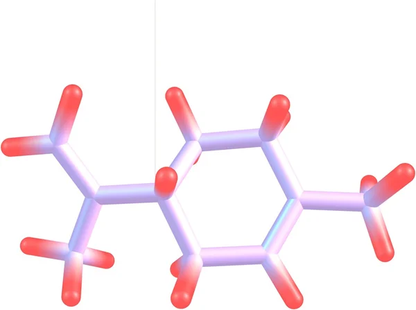 柠檬烯分子结构上白色孤立 — 图库照片