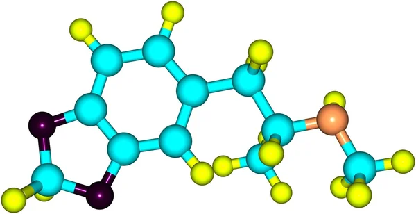 Ecstasy struktura molekularna na białym tle — Zdjęcie stockowe