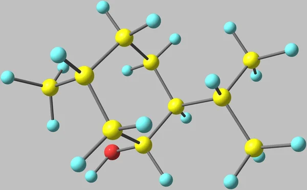 Gri üzerine izole mentol moleküler yapısı — Stok fotoğraf