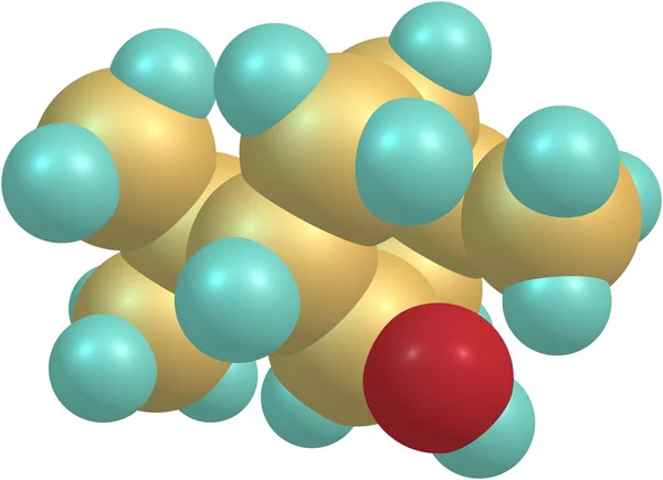 Menthol molekulare Struktur isoliert auf weiß — Stockfoto
