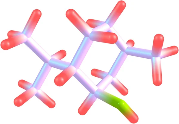 Struktura molekularna mentolu na białym tle — Zdjęcie stockowe