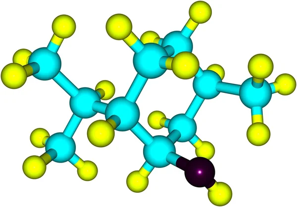 Menthol moleculaire structuur geïsoleerd op wit — Stockfoto