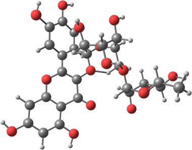 Beyaz üzerine izole edilmiş rutin moleküler yapı