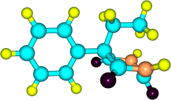 白で単離されたフェノバルビタール分子構造 — ストック写真