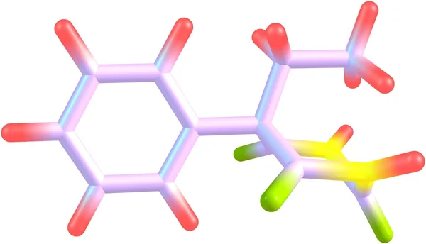 Moleculaire structuur van fenobarbital geïsoleerd op wit — Stockfoto