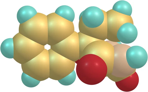 白で単離されたフェノバルビタール分子構造 — ストック写真