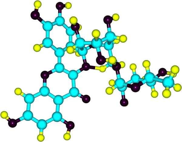 Estructura molecular de rutina aislada en blanco — Foto de Stock