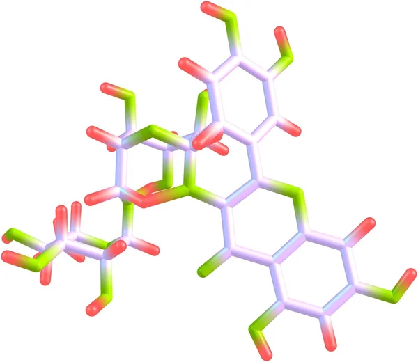 Struktura molekularna RUTIN na białym tle — Zdjęcie stockowe