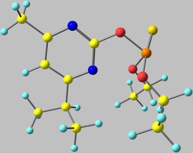 Gri izole diazinon moleküler yapısı
