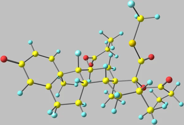 Fluticasone propionate moleculaire structuur geïsoleerd op grijs — Stockfoto
