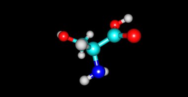 Siyah izole serin moleküler yapısı