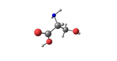 Serin moleküler yapısı üzerinde beyaz izole